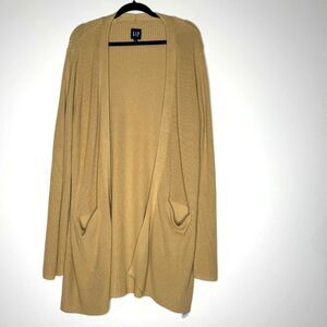 New Gap Long Sleeve Open Front Longline Pocket Cardigan Women's Size Large